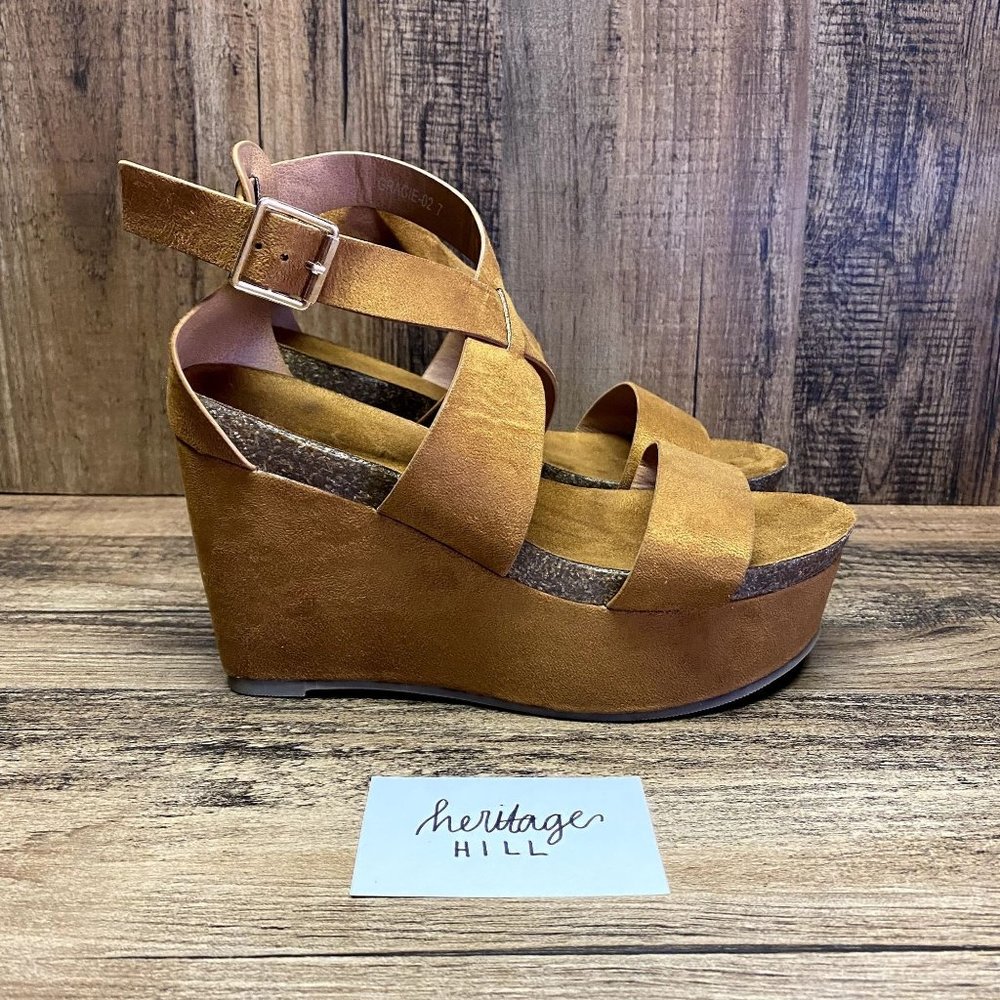Refresh Faux Suede Wedge Heels - Women's Size 7